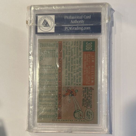 Topps 1959 Jim Gilliam Trading Card - Pink and Black - Picture 3 of 3